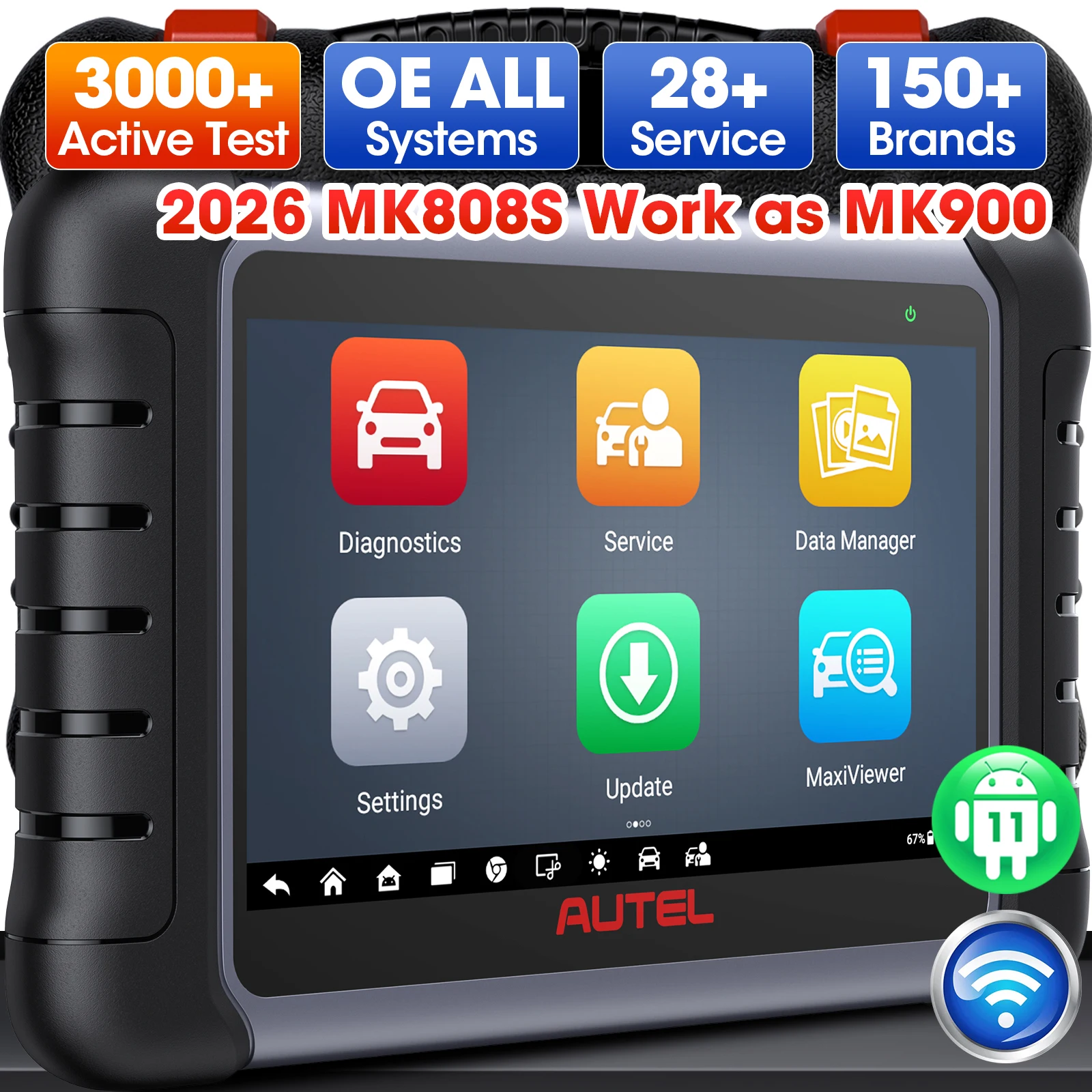 Autel MaxiCOM MK808S OBD2 Diagnostic Scanner Auto Scan Tools Automotive Code Reader All System Diagnosis Global Version PK MK808
