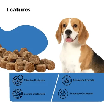 반려동물 프로바이오틱 영양 소프트 씹기, 내장 건강 증진, 장 스트레스 감소, 설사 완화, 콜레스테롤 감소 