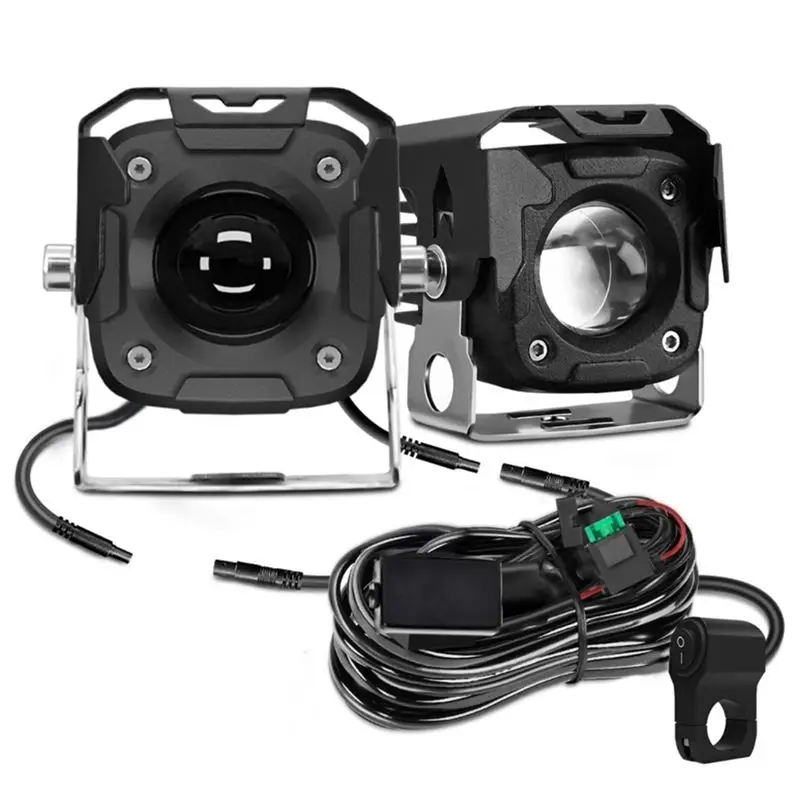 

Светодиодные фары A54K-LED с комплектом проводки и переключателем, 60 Вт, 6000 лм, двухцветные (янтарный/белый) вспомогательные противотуманные фары для вождения