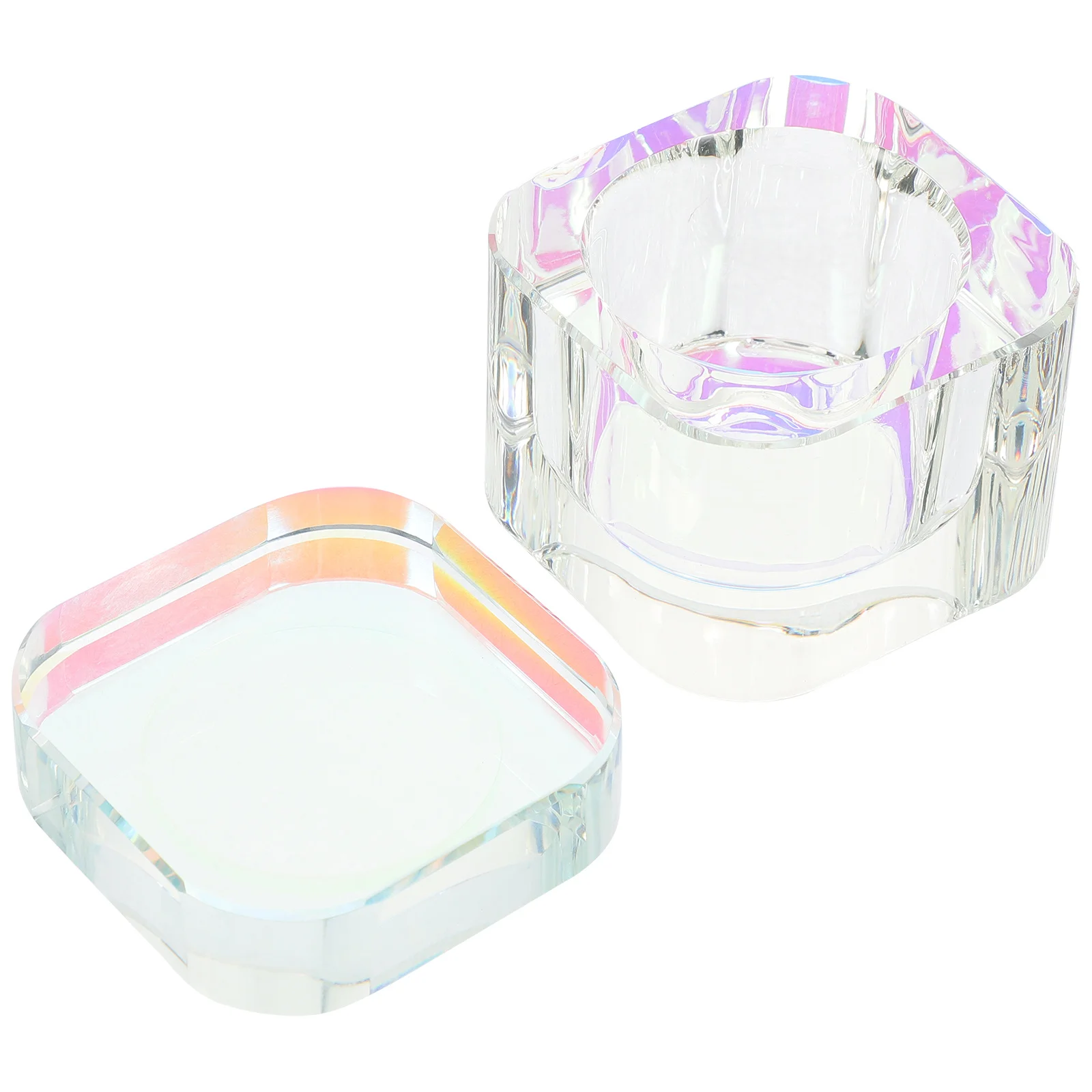 Piatto per unghie in cristallo Ciotola Strumenti acrilici Regalo pratico Porta polvere liquida per manicure fai-da-te Design delicato di piccole dimensioni