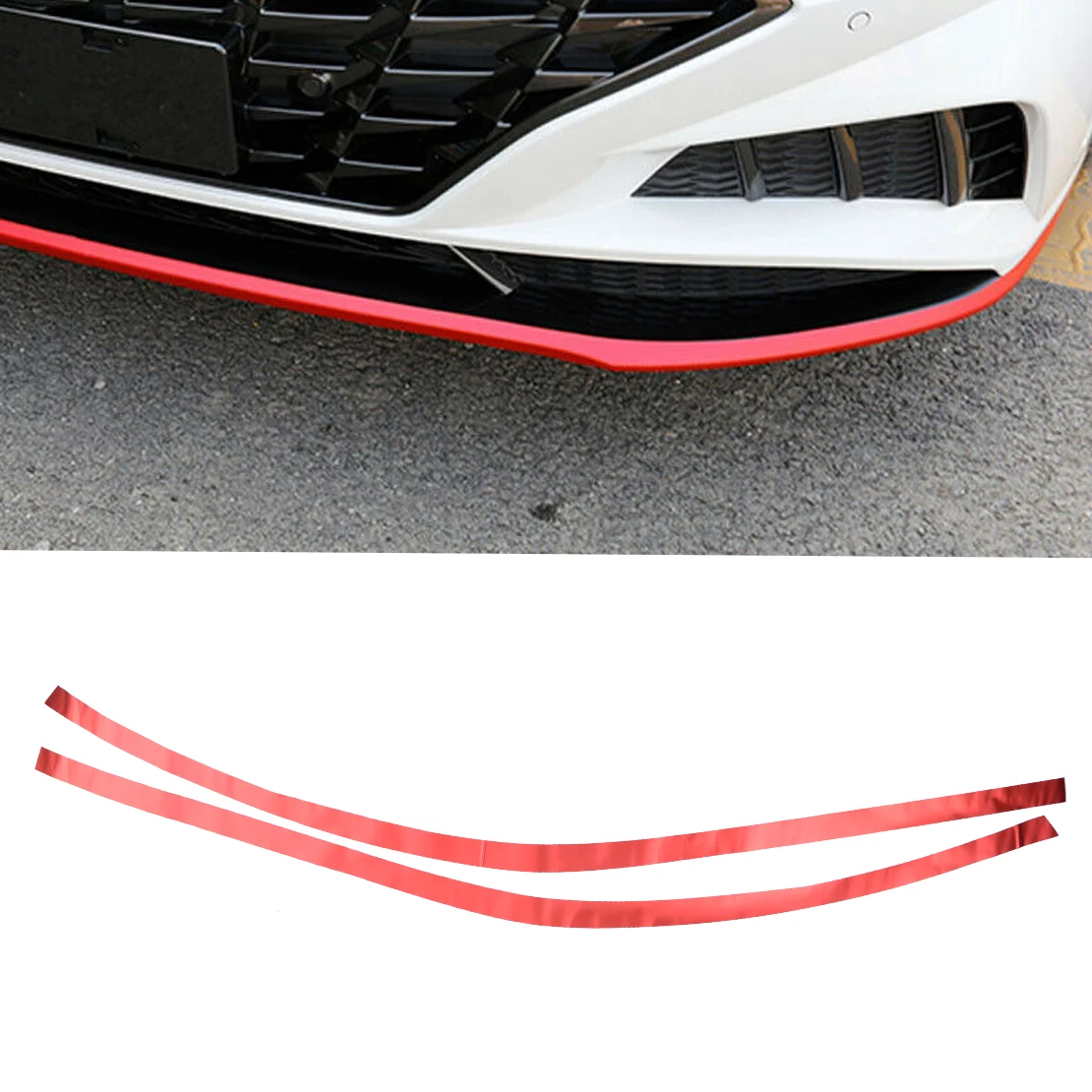 

Новинка, 1 комплект, автомобильный красный передний бампер, спойлер, юбка для губ, чехлы, пластиковые аксессуары, подходят для Hyundai Sonata 2020 2021