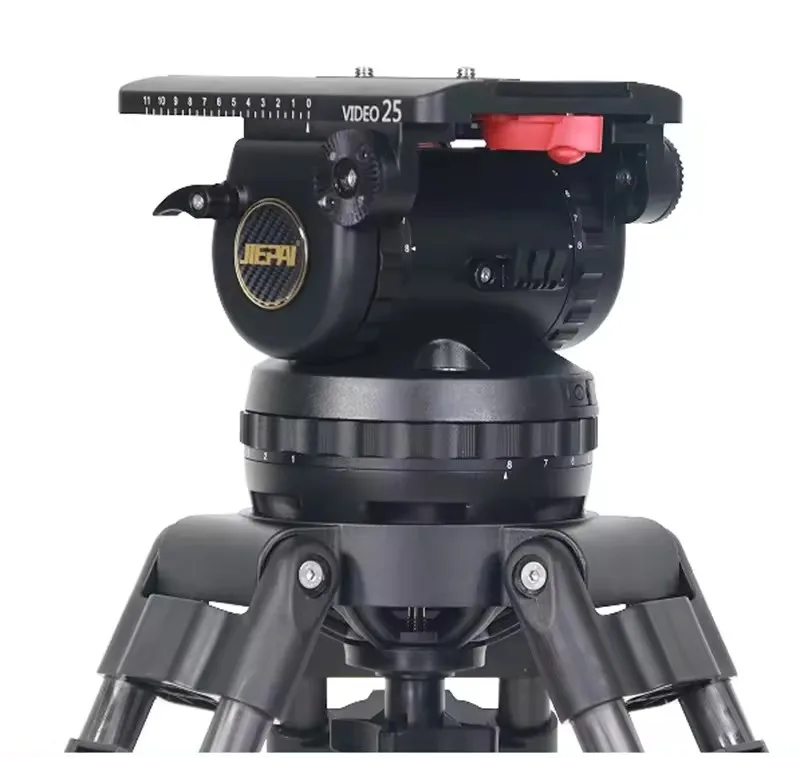 Photographic Accessories Jiepai V20 Pro Professional Broadcast Heavy Duty Carbon Fiber Video Camera Tripod
