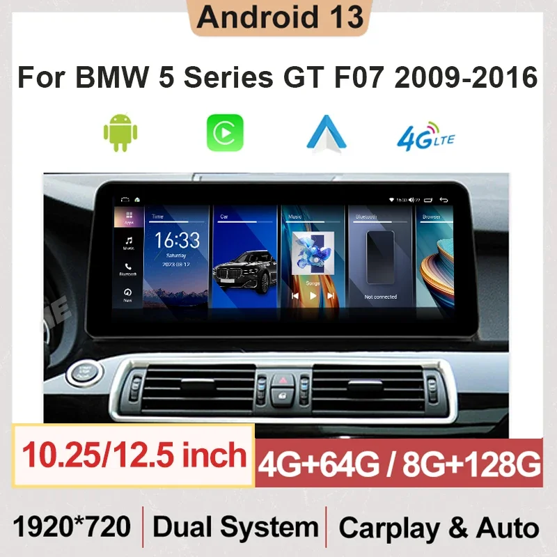 

Android 13 128G Car Radio Screen For BWM 5Series GT F07 2009-2016 Multimedia Player Audio GPS Navi Head Unit Carplay Auto Stereo