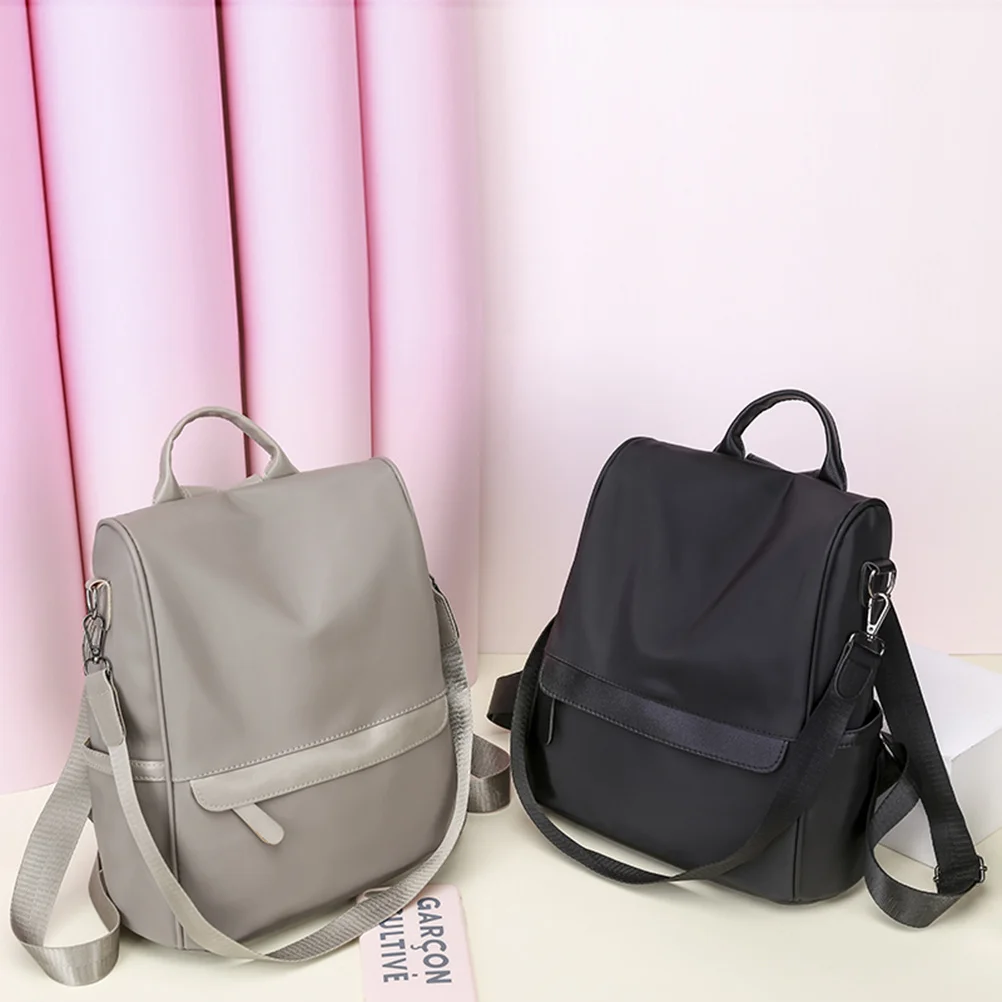 حقيبة سفر للطلاب ذات سعة كبيرة من أكسفورد مقاومة للسرقة للنساء في الحرم الجامعي للاستخدام اليومي حقيبة ظهر للسفر في الحرم الجامعي باللون الأسود