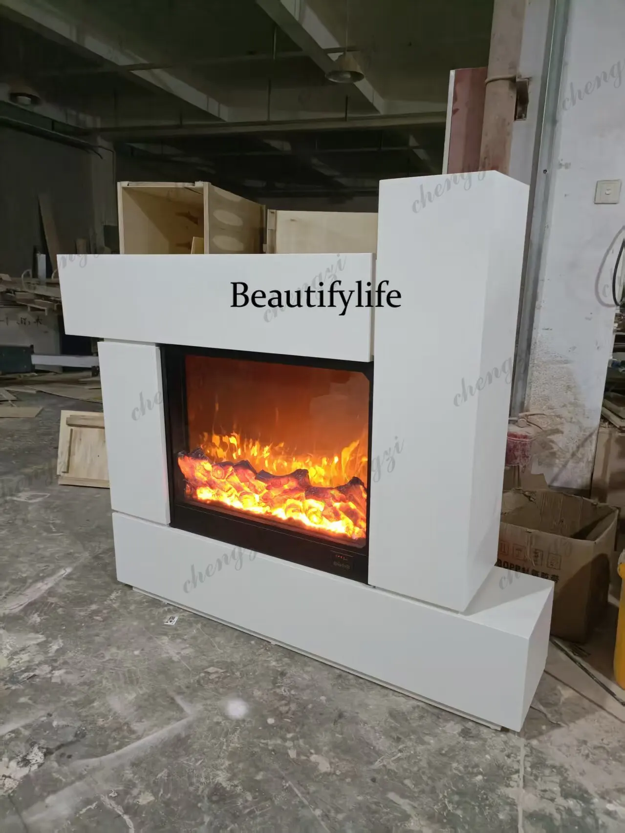 Quiet wind fireplace cabinet American solid wood simple fireplace rack French modern porch rack living room TV cabinet