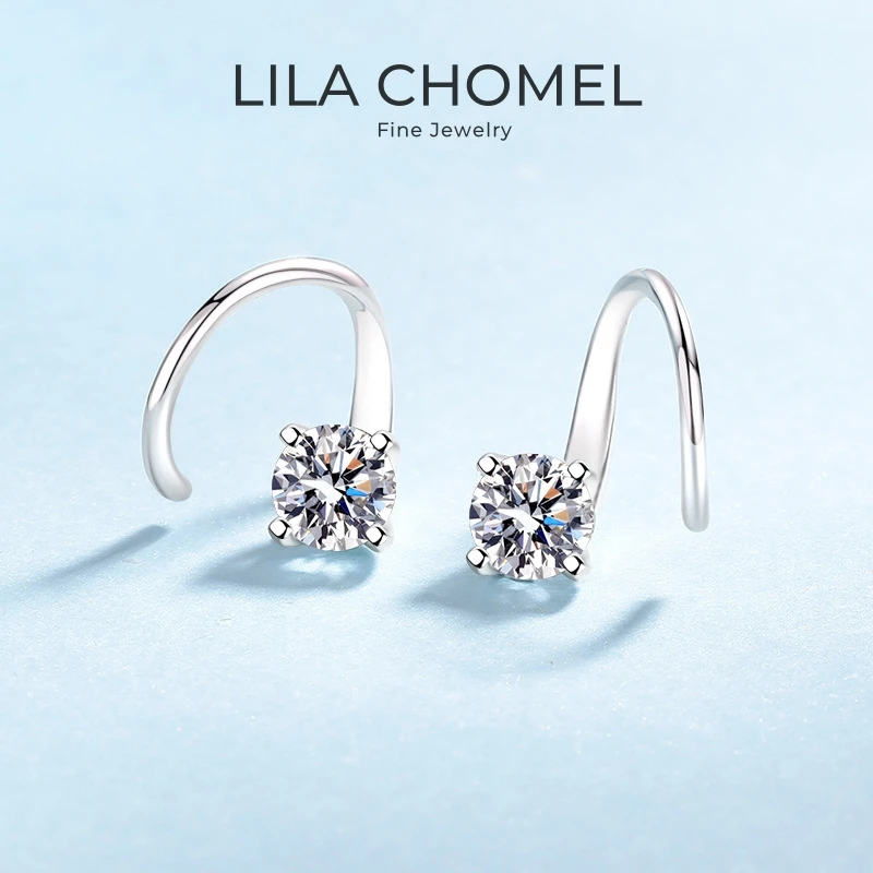 

Lover Valentine's Day 18K White Gold Girl Friend Birthday Gift 0.5/1CT Moissanite Diamond Women Wedding PT950 Platinum Earrings