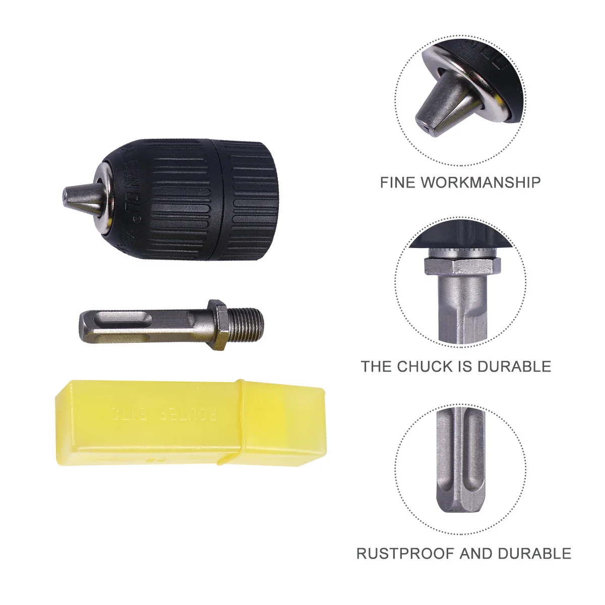 

Металлический бесключевой сверлильный патрон 2-13 мм 1/2-20, крепление Unf с ручкой для адаптера инструмента для переоборудования электрической дрели