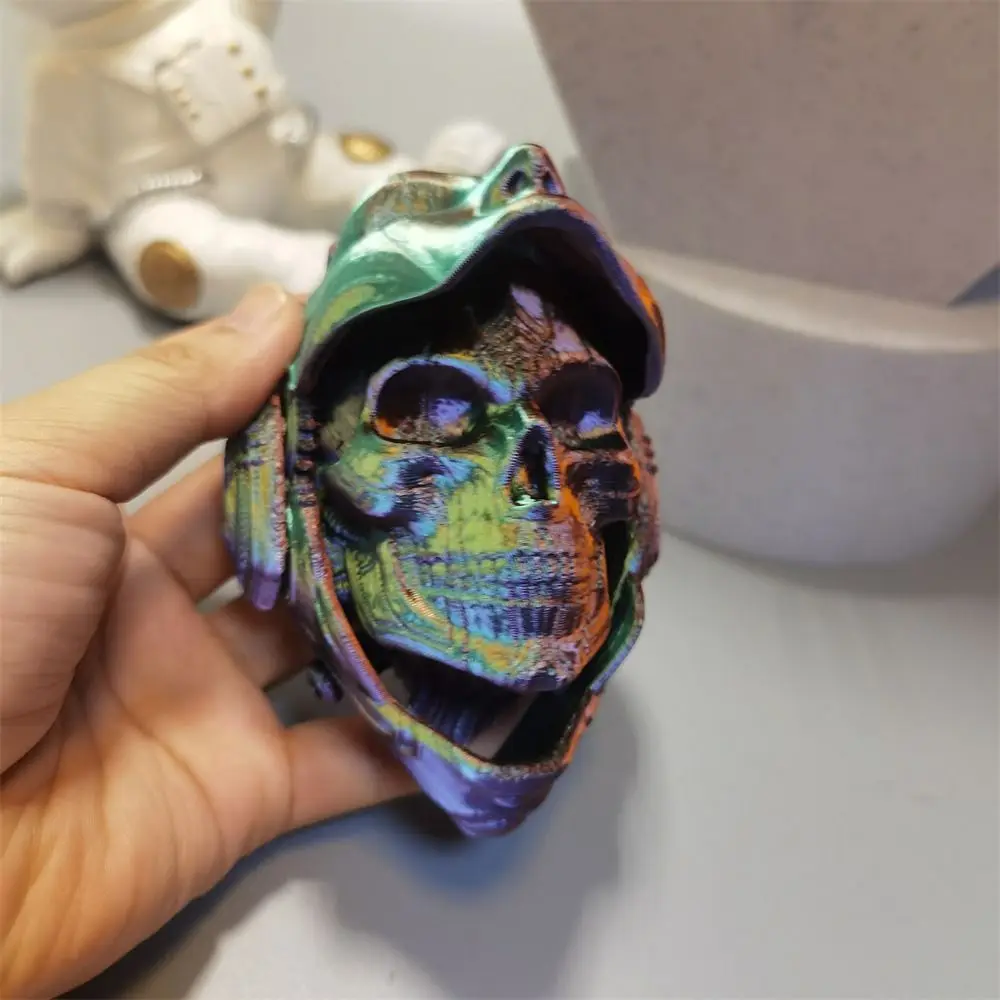 Machined 3D Printing Mask Model Pla Colorful Skull Mask Model Skull Decoration Action Doll Accessories Knight Mask Toy
