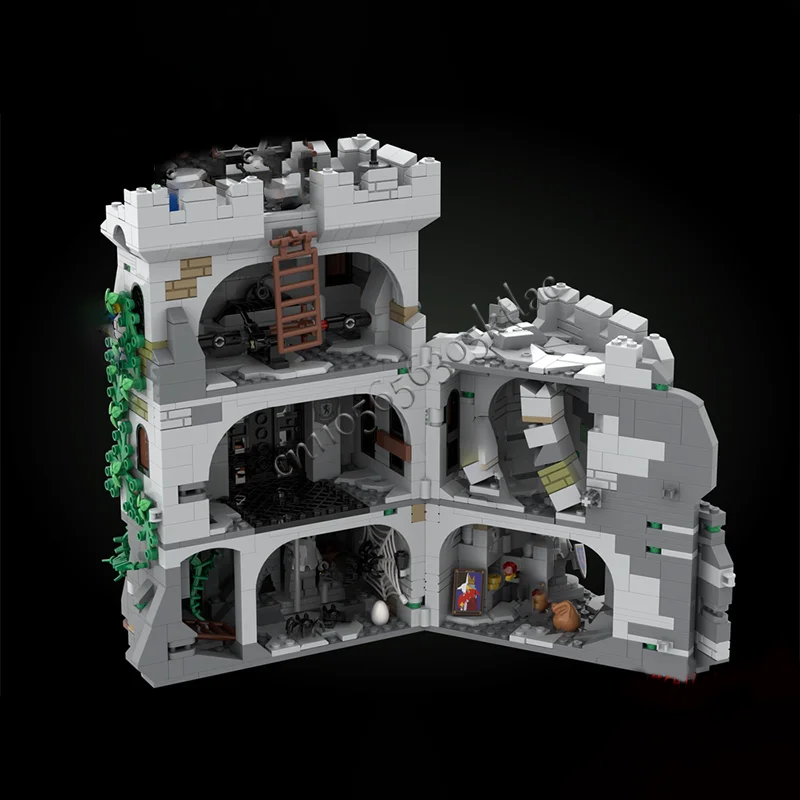 3765 부품 MOC 중세 모듈식 폐성 모델 블록 DIY 창의적 조립 브릭 장난감 어린이 축제 선물