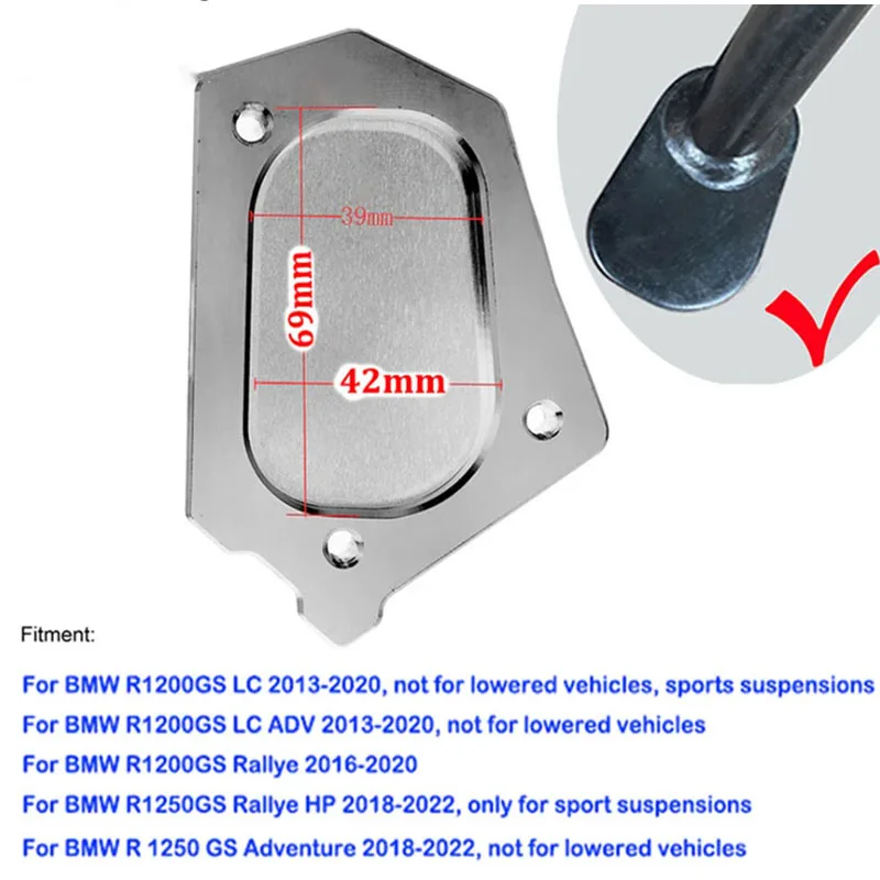 For BMW R1250GS R1200GS R1250 GS Adventure R1200 GS GSA gs1250 HP Motorcycle Kickstand Side Stand Extension Pad R 1250 1200 GS