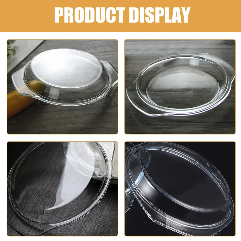 Microwave Oven Glass Cover Heat-Resistant Transparent Lid Anti-Splash for Steaming Baking Microwave Food Spill Guard