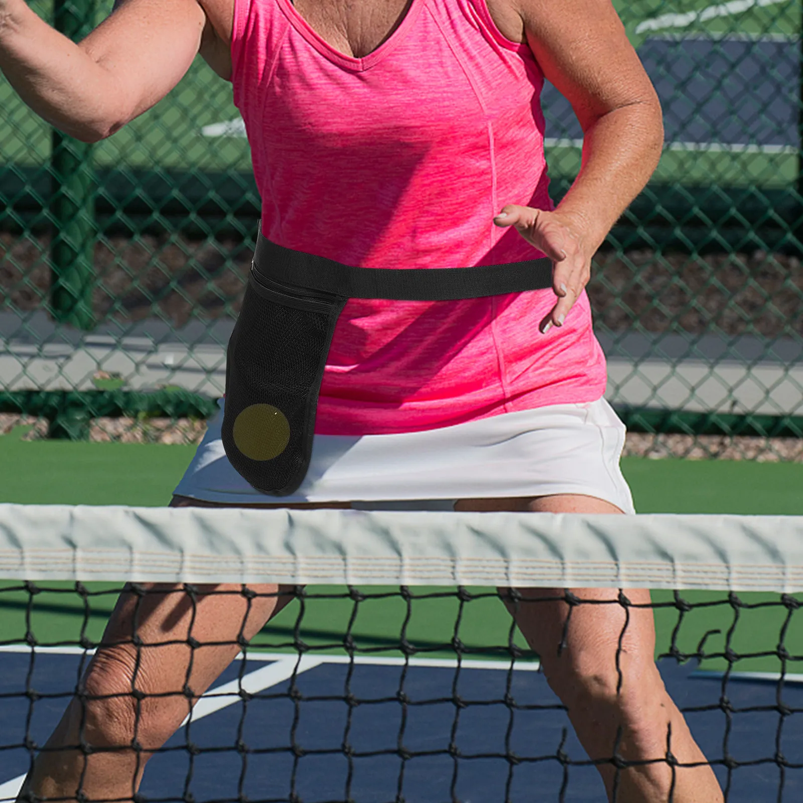 

Сумка для хранения теннисных принадлежностей: легкая, многоразовая, сетчатая, с молнией и поясным ремнем для сбора мячей, для тренировок по теннису