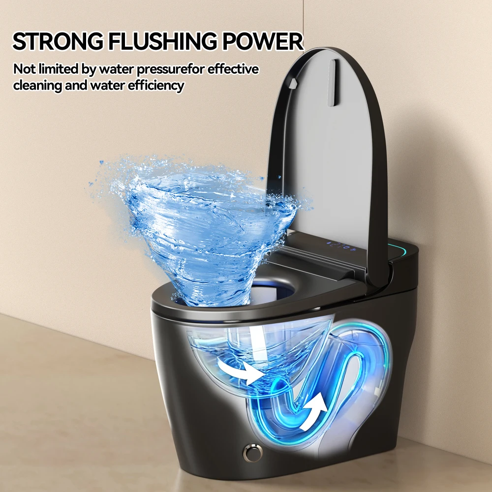 Unique Smart Toile, One Piece Toilet with Bidet Built In,Intelligent Toilet Auto Open/Close Seat. Bidet toilet with Dryer and Warm Water.Gray