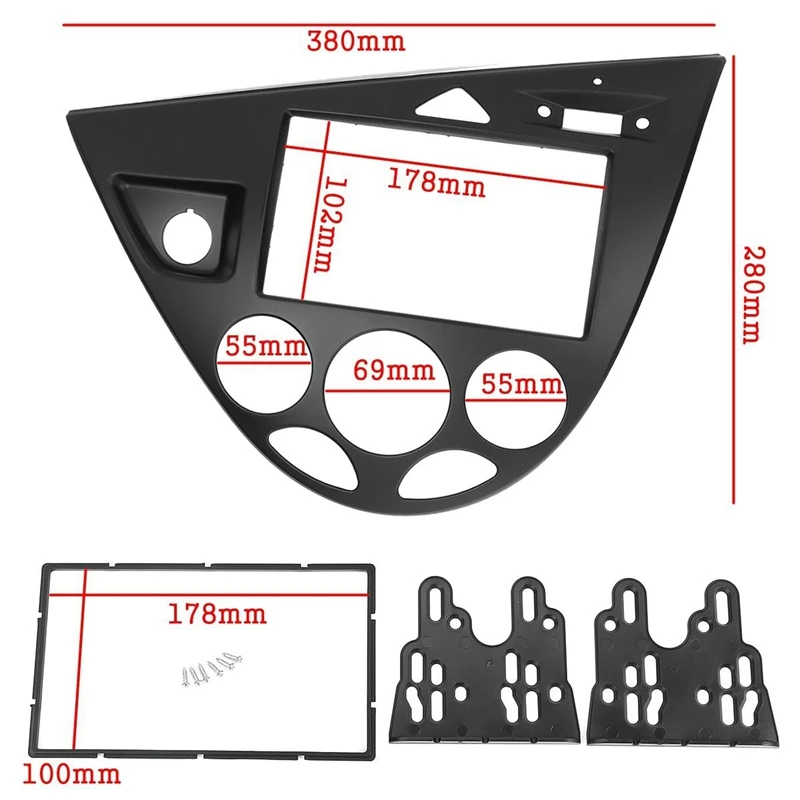 Double 2 Din Radio Car Frame Fascia Trim Dash Mount For Ford Fiesta 1995-2001 Auto Fascia For Focus 1998-2004 LHD