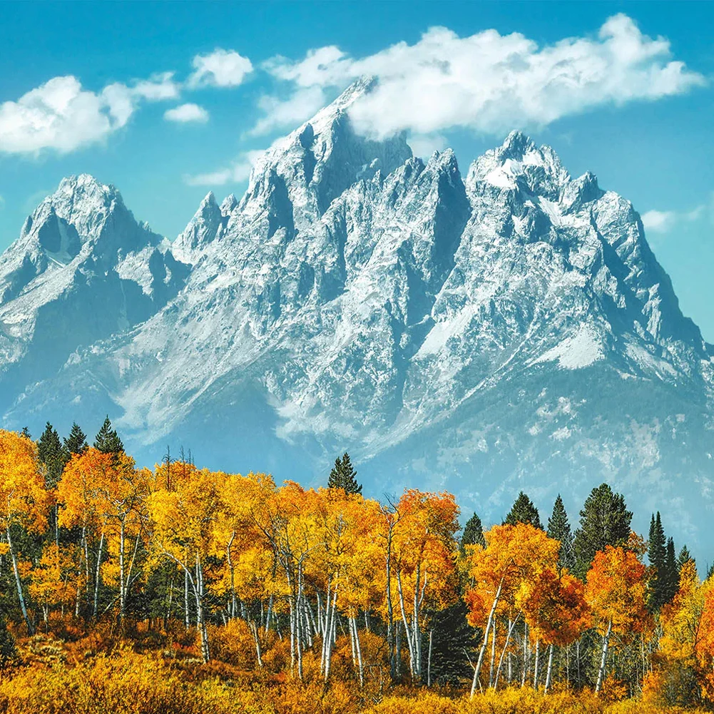 Wooden Puzzle Grand Teton In Fall Educational Toy Landscape Jigsaw Puzzles Toys 3D Wood Puzzle Gift For Adults And Kids