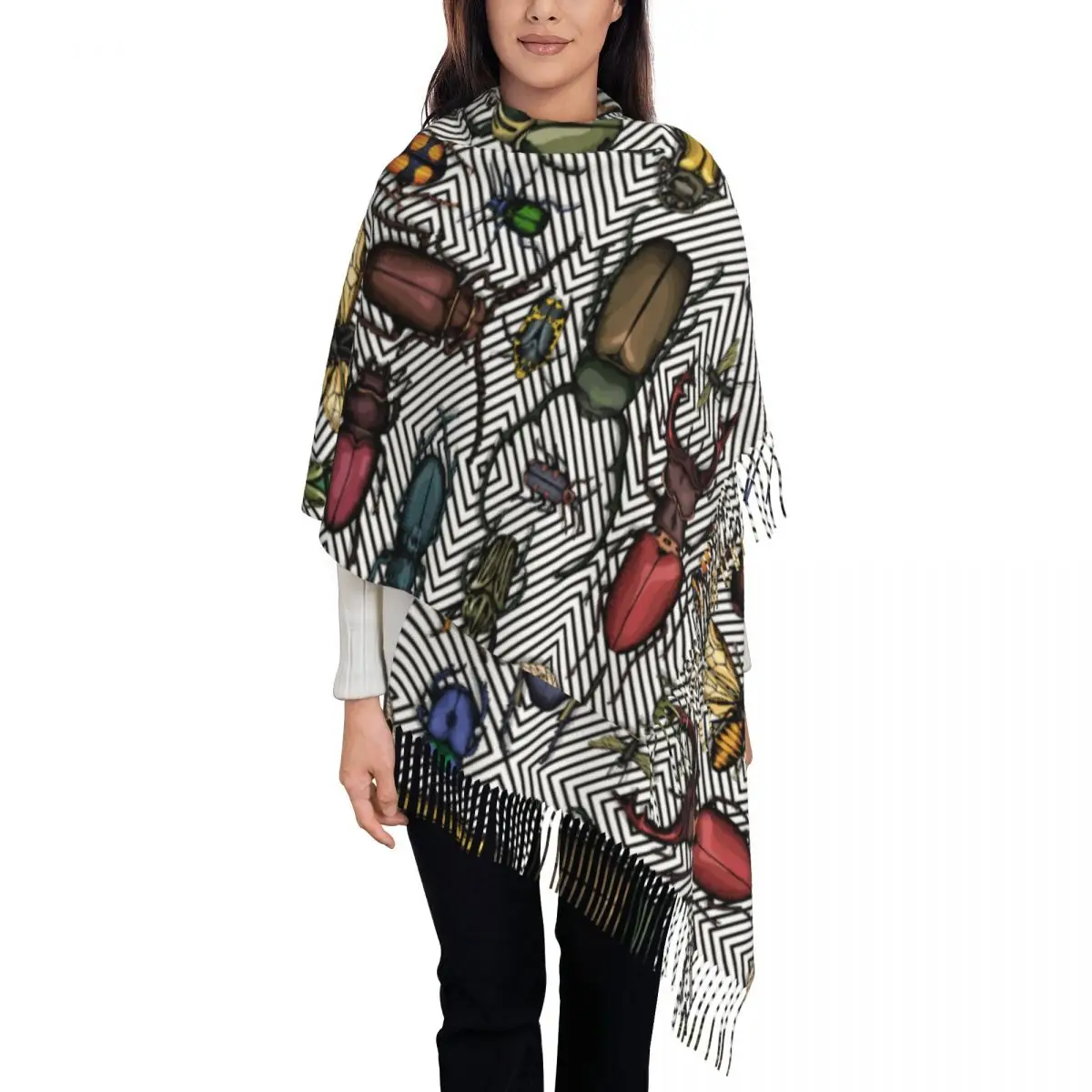 

Bright Insects Women's Pashmina Shawl Wraps Fringe Scarf Long Large Scarf