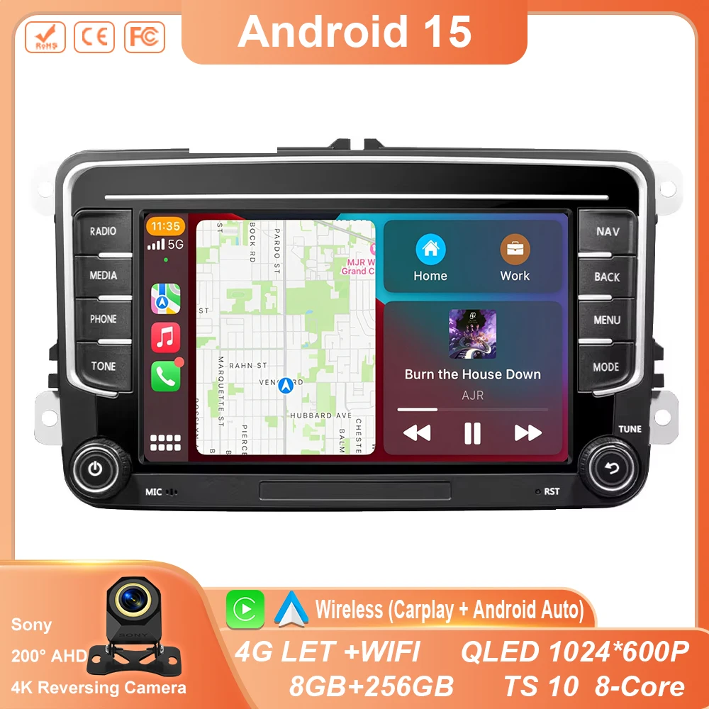 Android Car Radio GPS For VW Volkswagen Skoda Octavia Golf 5 6 Touran Passat B6 Polo Jetta Multimedia Player WIFI 4G NO 2DIN DVD