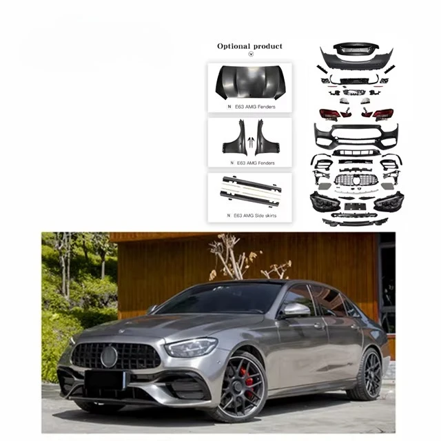 

Для W213 E-класса 17-20: Комплект для роскошного тюнинга E63 (передний и задний бамперы, решетка радиатора, капот, крылья, выхлопная система, фары, боковые элементы)