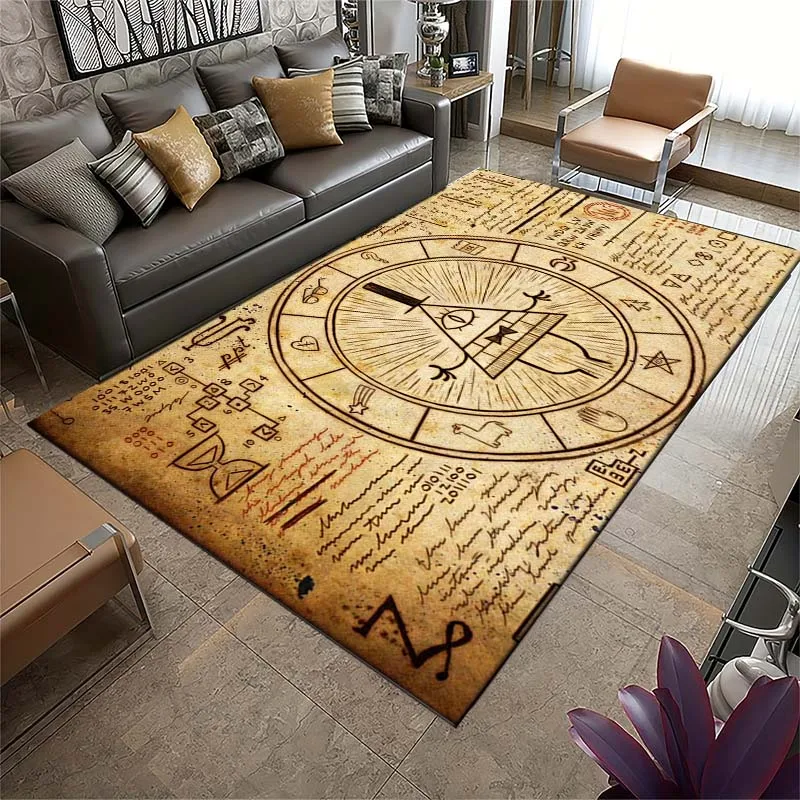 Gravity-Falls Anime Cartoon Carpet Area Rug for Living Room Bedroom Sofa Home Decor,kids Play Area Rug Non-slip Floor Mat Gift