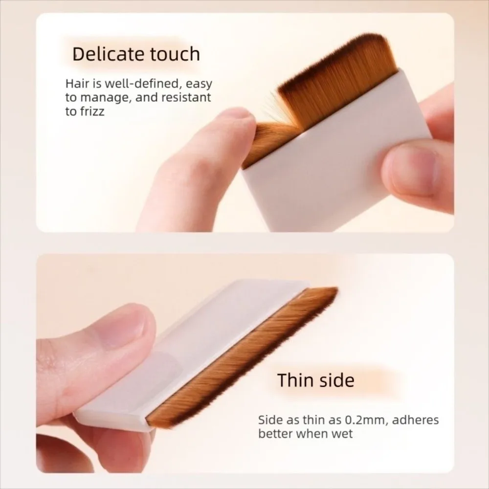 Brosse de fond de teint compacte Ultra-mince avec miroir, sans Trace, brosse de maquillage à tête plate, outils de beauté pliables, brosse douce sans trace