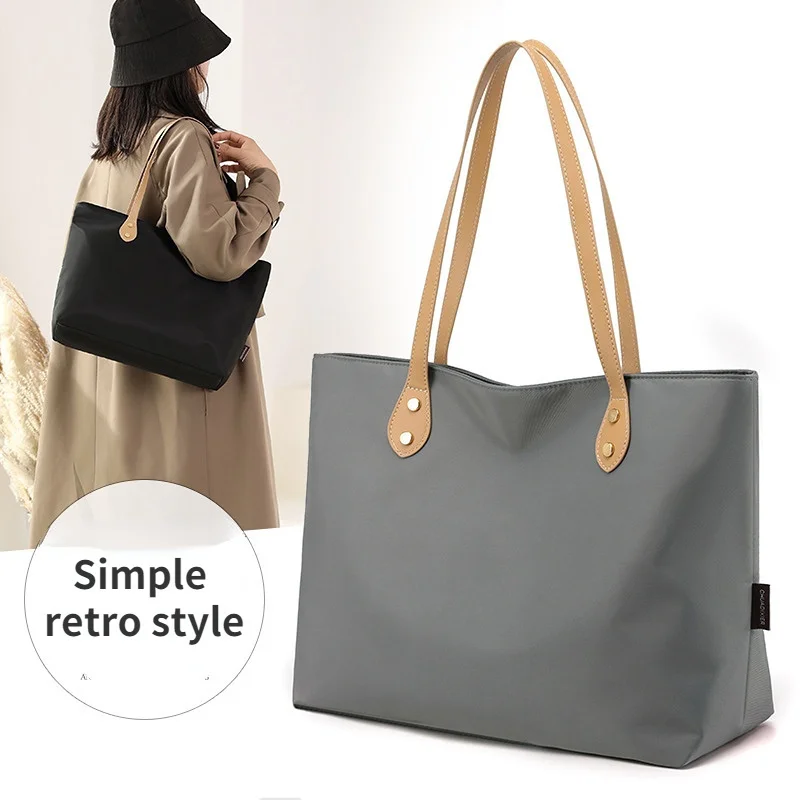 Simple Stylish Commuter Bag Niche Handbag Shoulder Nylon Large Korean Version Fashion Tote High-end Women