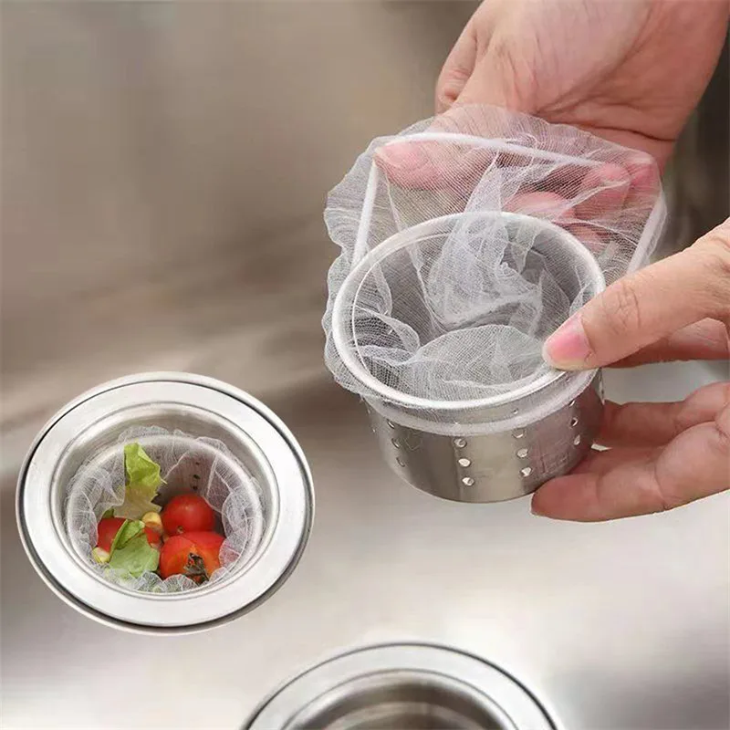 Disposable Kitchen Sink Filter Mesh Sewer Garbage Filter Meal Residue Pool Mesh Bag Drainage Screen Sink Garbage Net