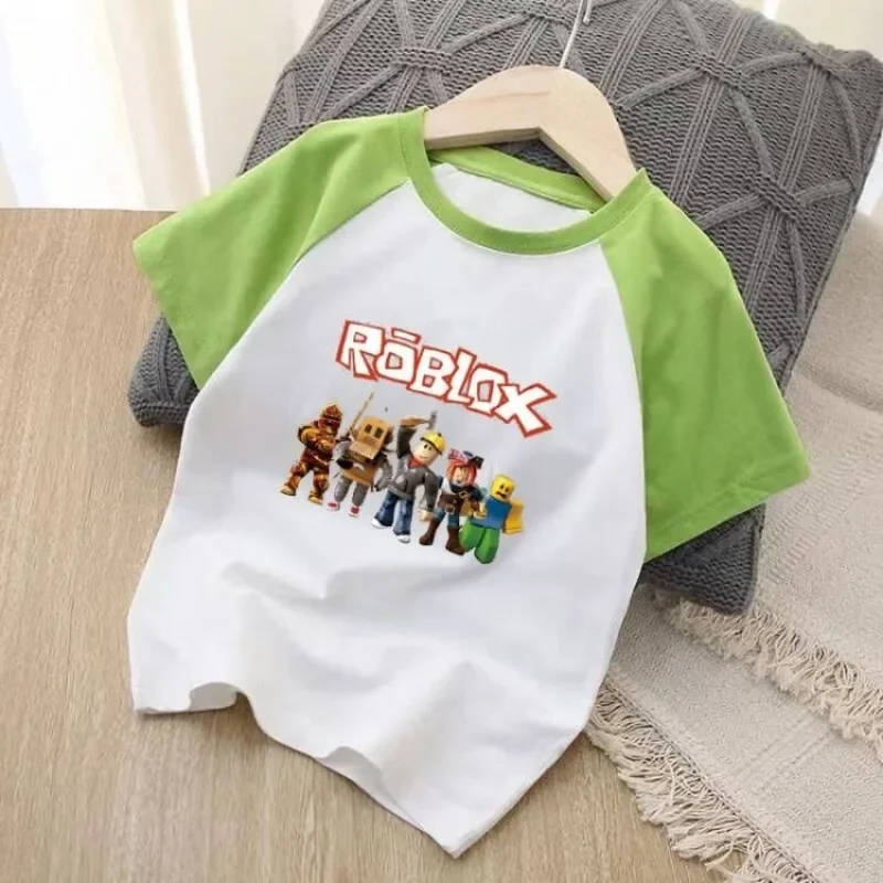 تي شيرت قطني بأكمام قصيرة مطبوع عليه رسوم متحركة من Game Roblox Anime للأطفال في المنزل، هدية عيد ميلاد لألعاب الرسوم المتحركة #4
