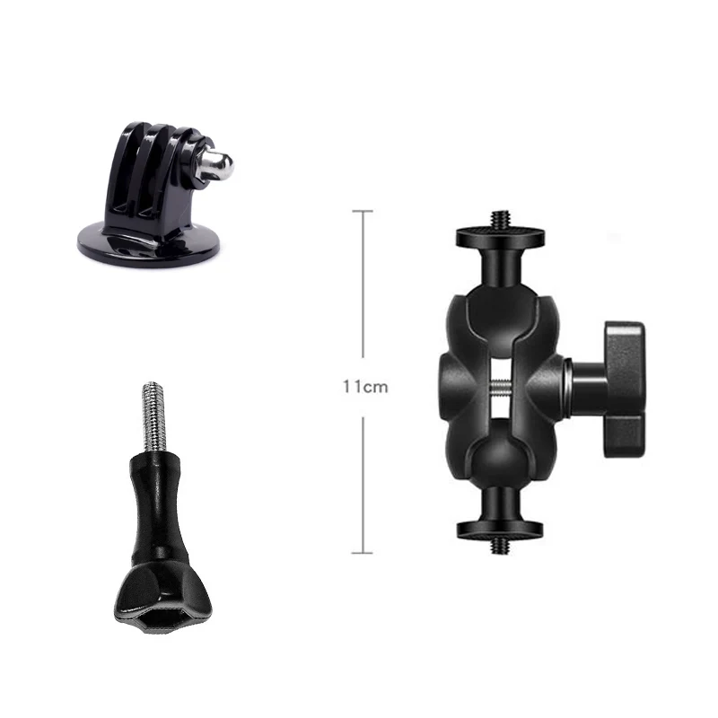 11CM 14CM 21CM Length Aluminium Alloy Double Socket Arm for with 1Inch Ball Base Mount Motorcycle Camera Extension Arm