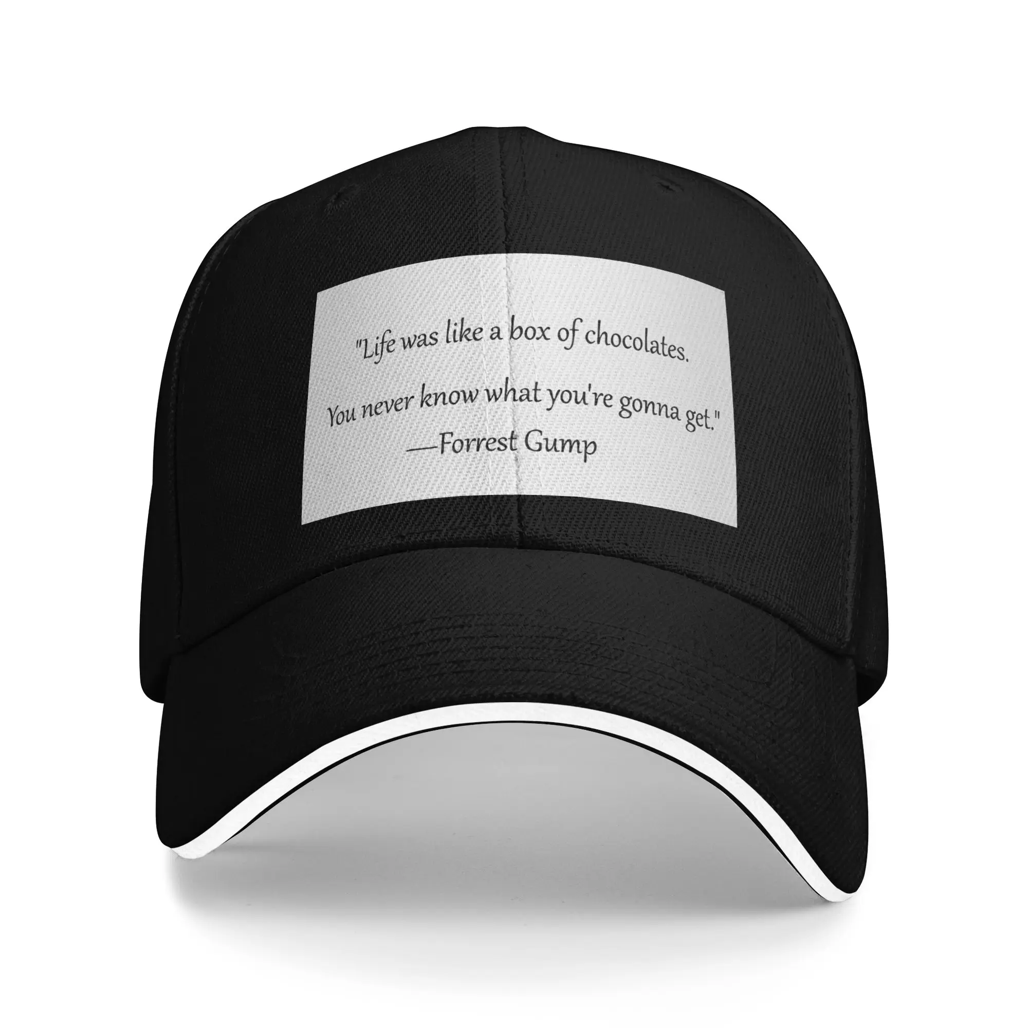 Quote by Forrest Gump Sandwich Hat Unisex ,Fashion  Hats Golf Hats Adjustable Snapback Caps Baseball Caps High Quality