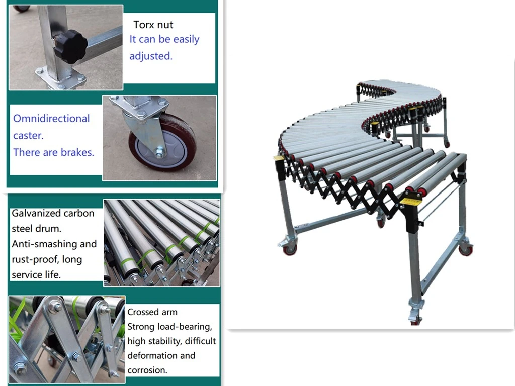 High-quality Power Roller Conveyor Telescopic Roller Table Container Loading And Unloading Conveyor