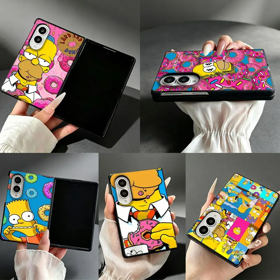 Cartoon Simpsons Phone Shell Case for Samsung Galaxy Z Fold 8 Z Fold8 Wide ZFold8 Ultra 