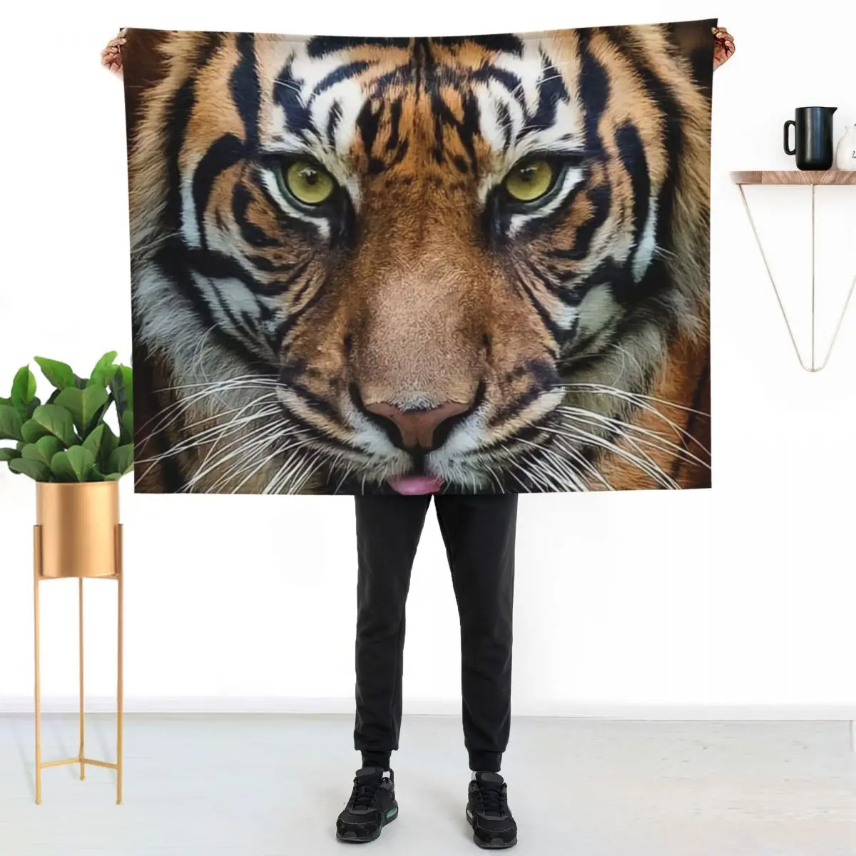 Awesome Tiger Close Up Throw Blanket For Baby Blankets For Baby Decorative Sofas Plaid on the sofa Tourist Comforter Blankets