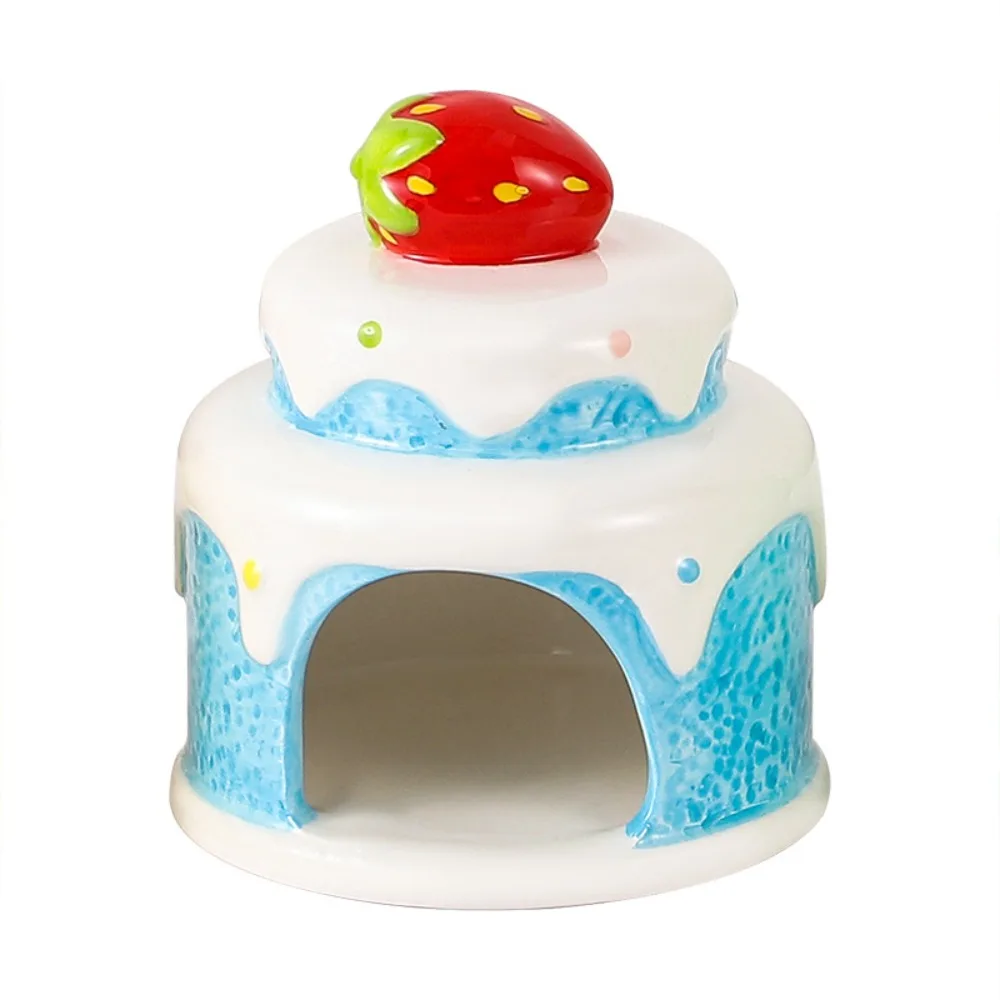 

Hamster Landscaping Supplies Ceramic Hamster Nest Cake Shaped Cooling Pet Small House Cute Creative Hamster Bed Golden Bear