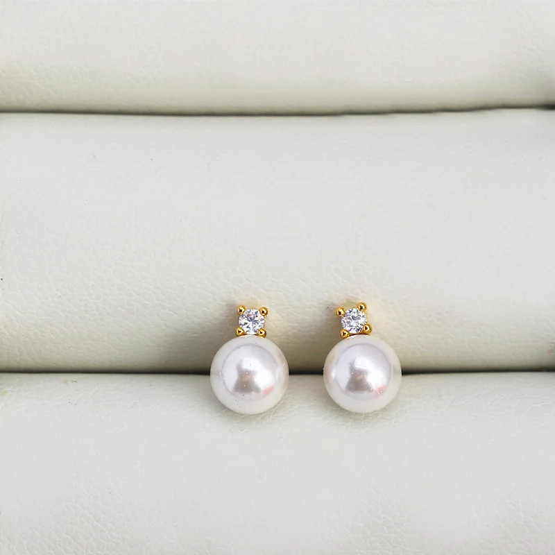 

6 пар DIY ювелирные аксессуары CZ цирконий круг круг круглые заготовки серьги Post Bases DIY для девочек женщин свадебные вечерние жемчужные серьги