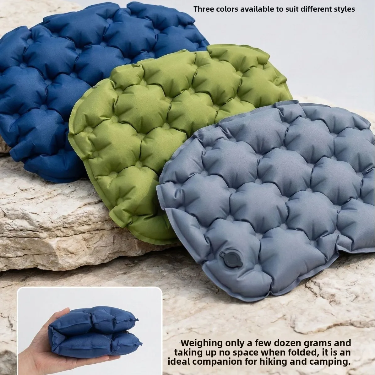 Outdoor Moisture-proof Anti-slip Inflatable Cushion Camping Hiking Portable Single-person Thickened Foldable Waterproof Seat