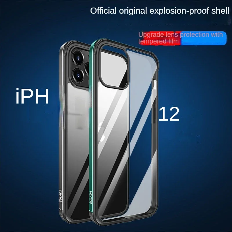 Nano Glass Cover for iPhone 14 13 12 Mini 11 12 13 Pro Max Case 7 8 Plus X XR XS Max Cases Clear Metal Frame Case