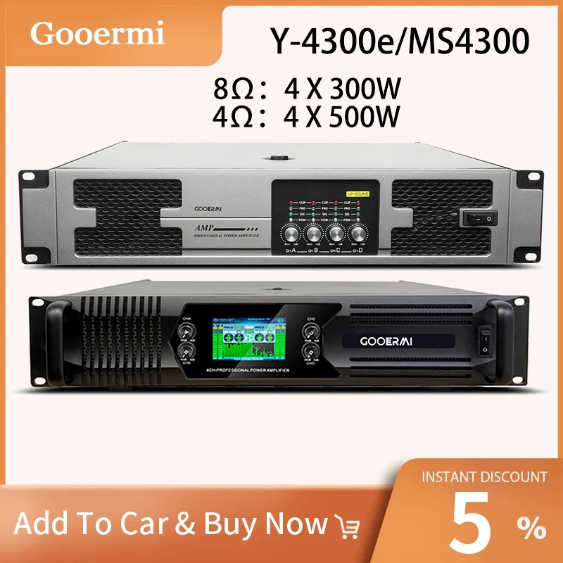 

Gooermi серии Y/MS 8 Ом 2U усилитель мощности 4X300 Вт 4-канальный традиционный трансформаторный усилитель мощности Bull для сцены