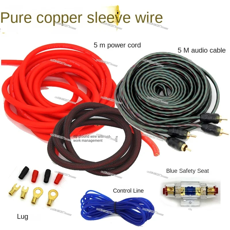 Car Stereo Sound Wire, Subwoofer Amplifier, Oxygen-Free Copper, Pure Copper Sleeve Wire, Vehicle-Mounted Power, 6G, 8G, 10G