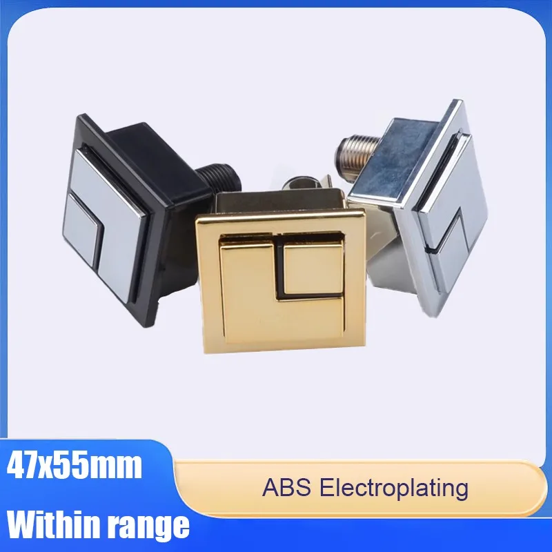 

Toilet Tank Flush Button Switch Square Double Button Toilet Button Accessories Universal Black/Chrome/Gold-Plated Color