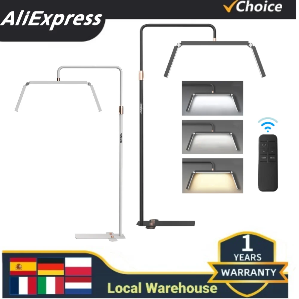 Andoer HD-M9X 40W Lampada da pavimento a LED per video Luce di riempimento pieghevole Lampada da terra lunare di bellezza 3200K-5600K Dimmerabile con telecomando