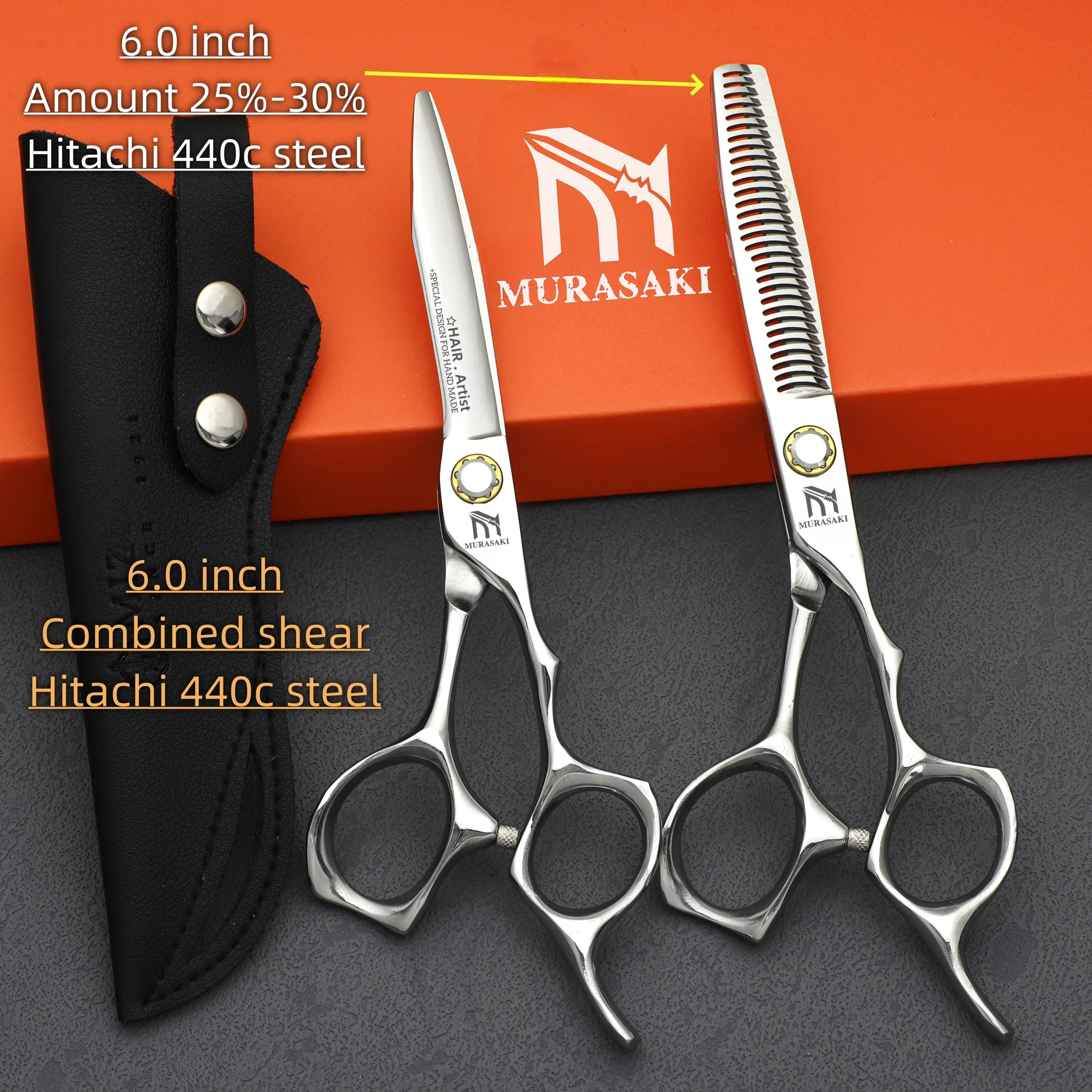 Professionelle Haarausdünnungsschere mit Matter Oberfläche, VG10 Kobaltstahl Friseurschere, Scharfe und Langlebige Haarschneidemaschine – Detail 30