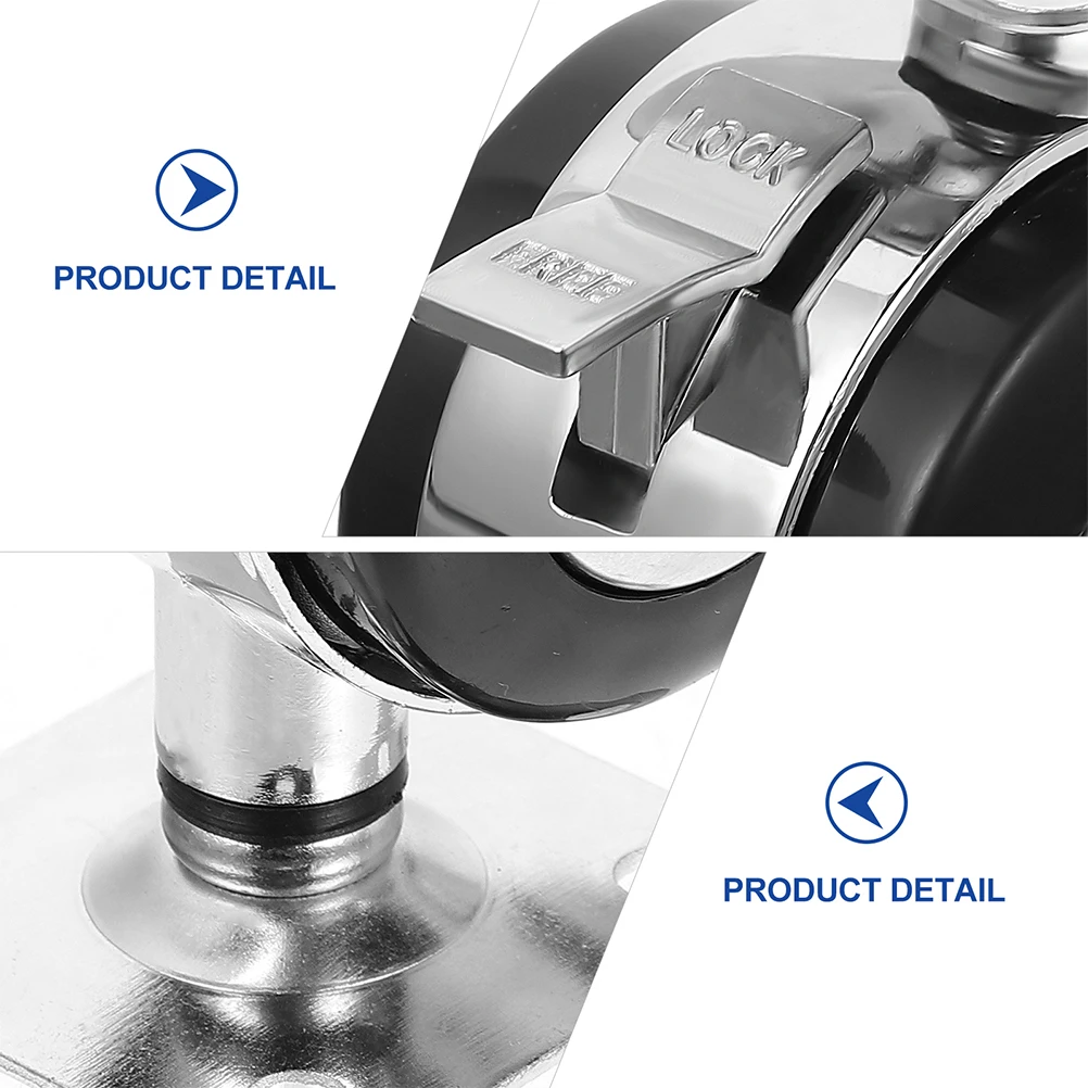 

5 Pcs 2 Inch Furniture Casters Heavy Duty Zinc Alloy Office Chair Wheels Brakes Tables Shelves Cabinets Machines Quiet Rolling