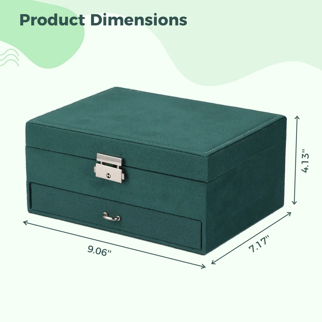 Jewellery Storage Box 2 Layers Portable Jewelry Storage Box Traveling Jewelry Organizer For Necklace Earrings Jewellery Gift Box