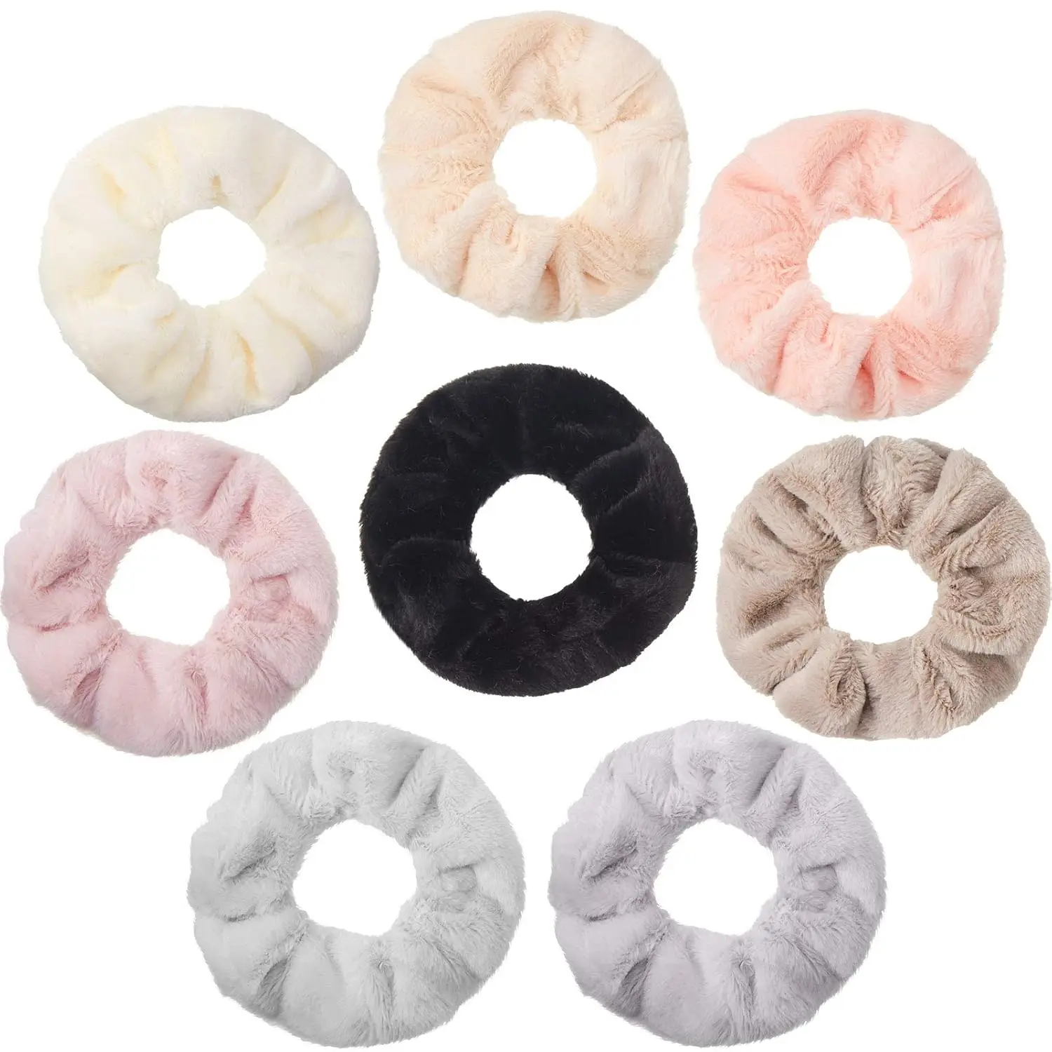

1/4Pcs Towel Fluffy Scrunchies Soft Thick Fuzzy Scrunchy Ponytail Holder Hair Ties for Wet and Dry Hair Winter Hair Accessories