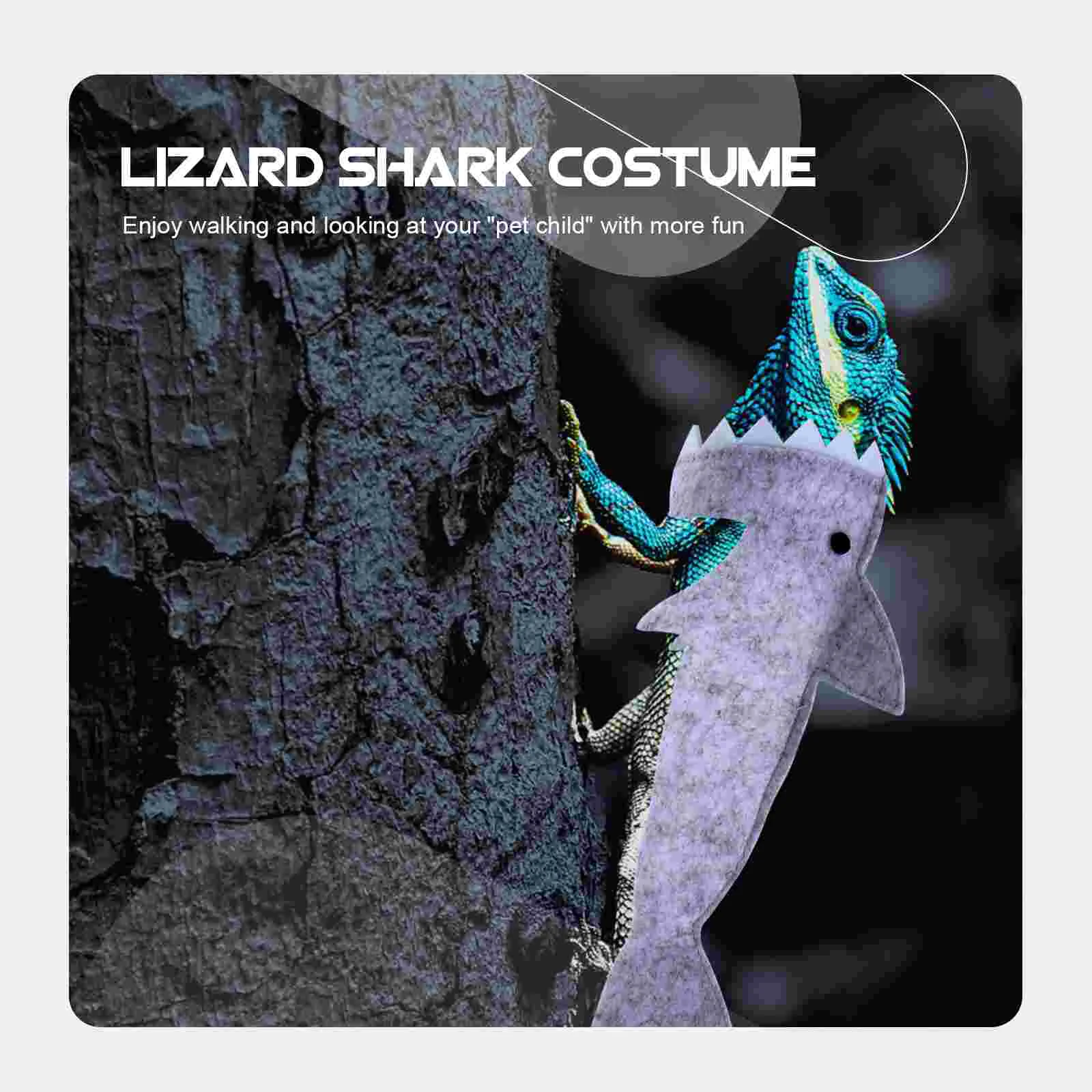 2 Pcs Lizard Shark Outfit Little Pet Clothes Comfy Jumpsuit Supplies Party Ornament Felt Warm Apparel Clothing