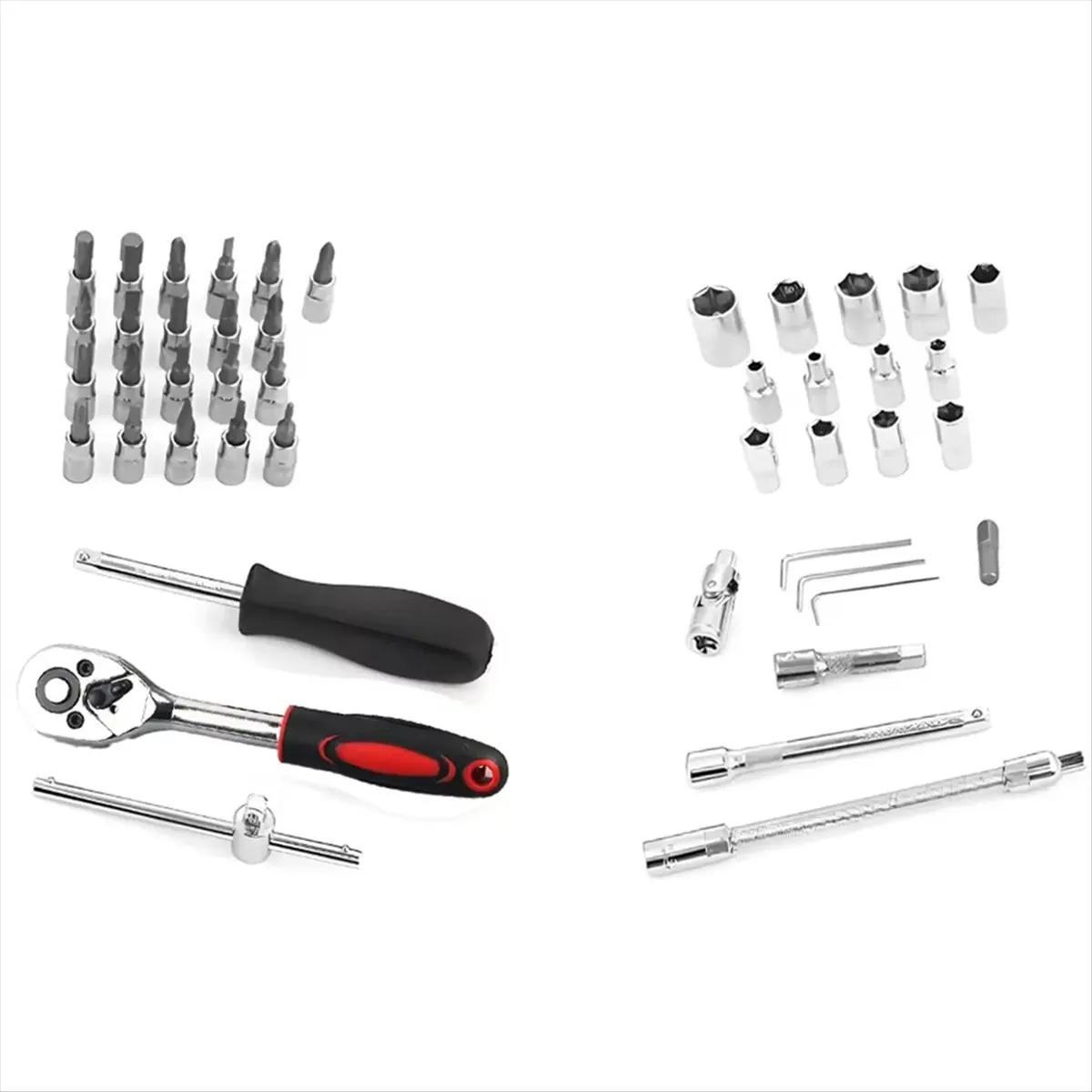 46pcs Socket Wrench Diy Repair Tool Kit Ratchet Screwdriver for Car Repair Hardware Toolbox for Auto Repairing Household