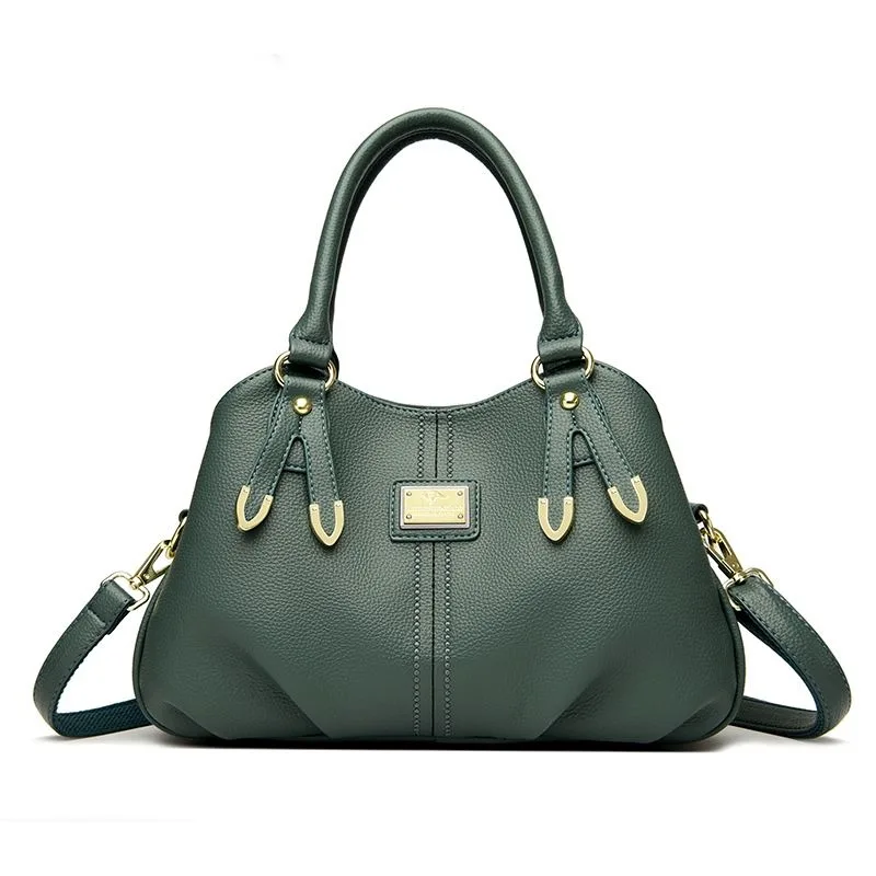 Large-capacity Women's Handbag Women's New Women's Mother Bag Single Shoulder Crossbody Soft Wear-resistant Material Leather Bag