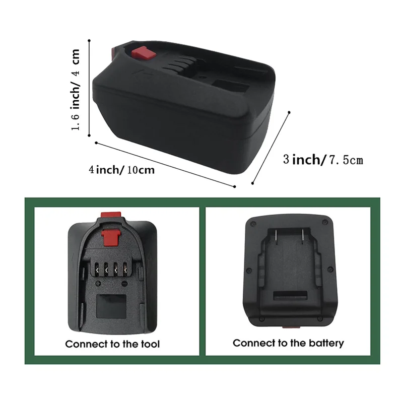 Battery Converter for Dewalt 20V DCB Series Battery Conversion for Bosch 18V PBA Lithium Battery for Bosch CH Green Tool