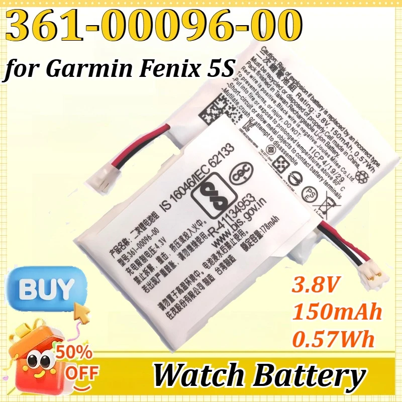 

361-00096/97/98-00 3.8V/3.8V/3.7V 150mAh/255mAh/550mAh 0.57Wh/0.97Wh/2.035Wh Сменная батарея для Garmin Fenix 5 5S 5X