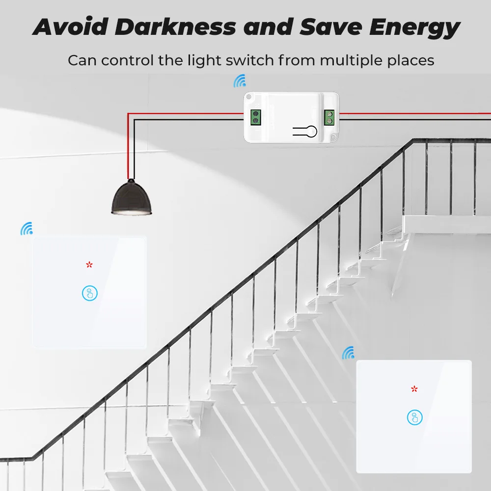 GERMA-Smart Home Sem Fio Interruptor De Toque Luz, Controle Remoto Elétrico, Tela De Vidro, Painel De Parede, Receptor De Botão, Lâmpada LED, 433Mhz